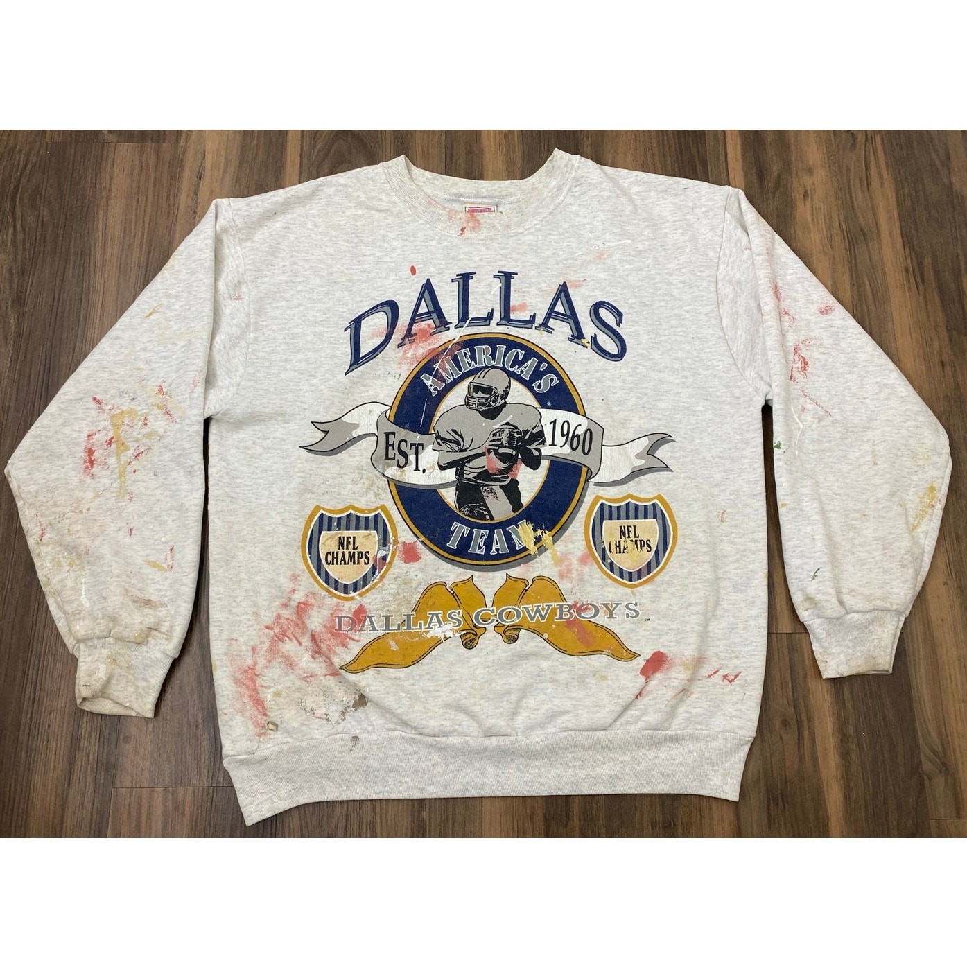 VTG 90s 1993 Glory Days USA NFL Dallas Cowboys double-sided graphic sweatshirt L
