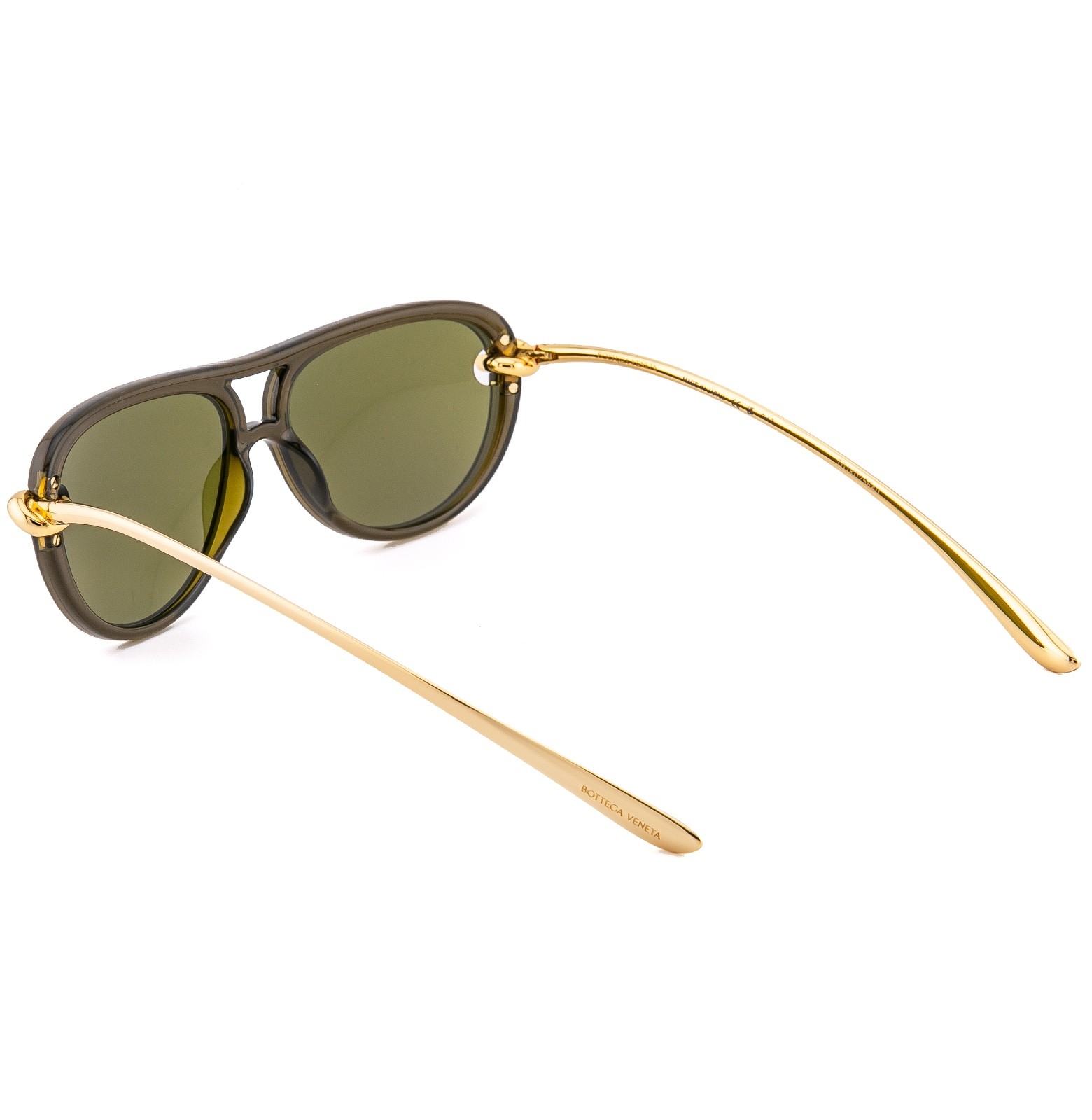 BOTTEGA VENETA 1418 KNOT Pilot BV1418S Gold Green Unisex Metal Sunglass 003