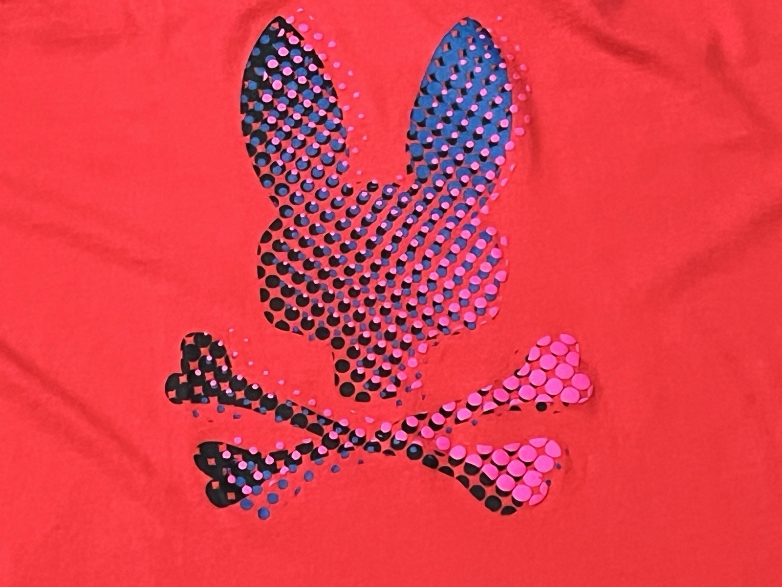 Psycho Bunny Red Blue Big & Tall Mens 3XL 9 Big Bunny Chest Logo T Shirt