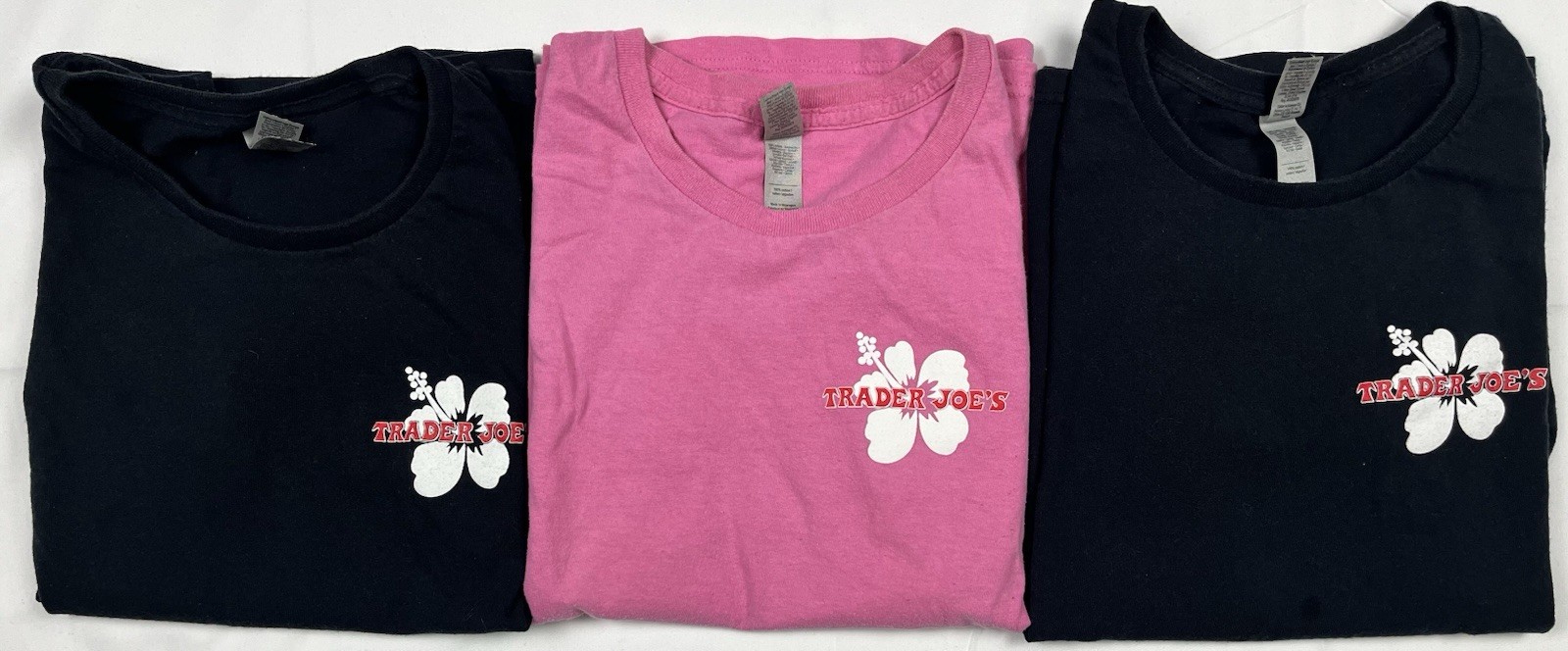 Trader Joe’s Black Hibiscus Logo Graphic Maternity S Cotton Crew Neck Tee