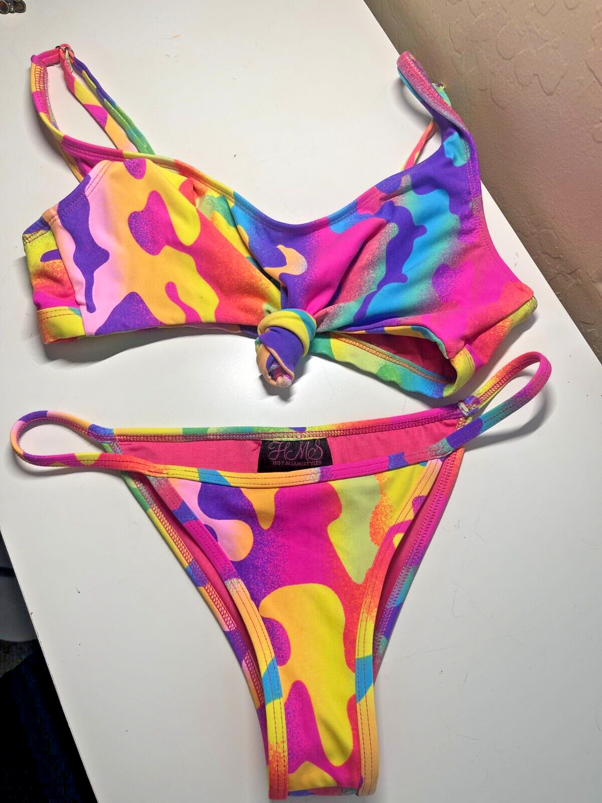 Hot Miami Styles Brazilian Cut Bikini Set Bright Camo M/L