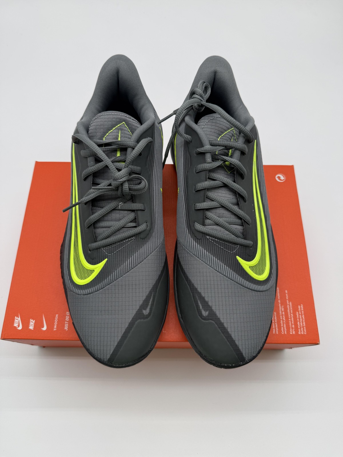 New Nike Precision Shoes Men’s Size 12 Gray Volt Basketball Sneakers HJ9153 004