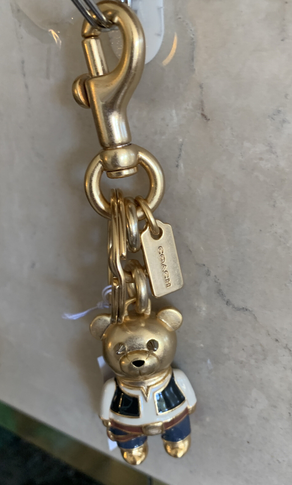 NEW COACH X STAR WARS HAN SOLO BEAR SOLID METAL GOLD TONE/MULTI KEY/FOB CHAIN