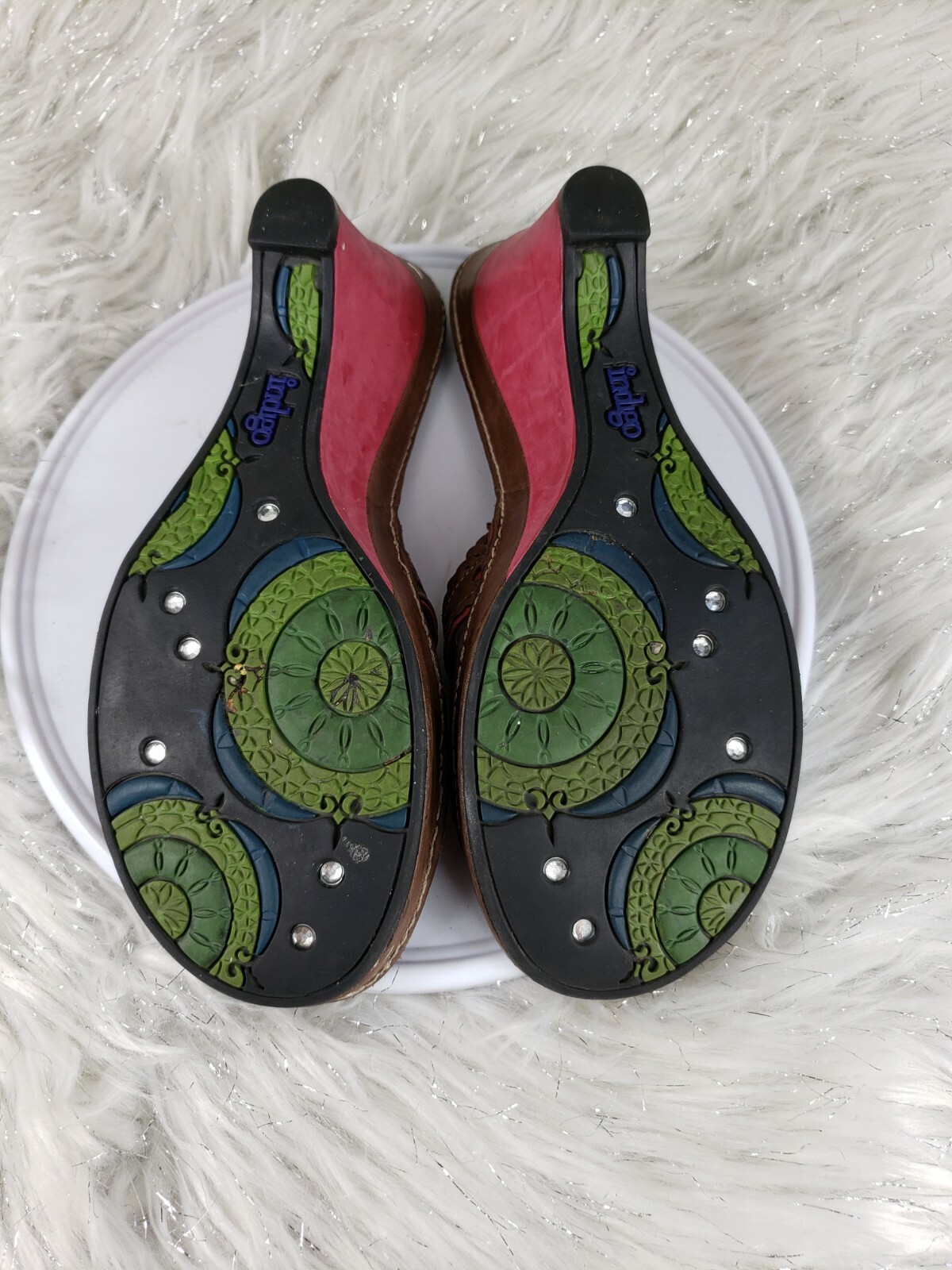 INDIGO by Clarks Brown Leather 81452 Sandals Size 6 M