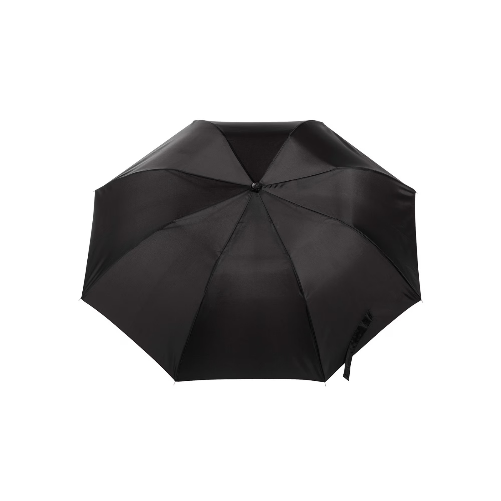 Solid Black Umbrella 42 in Automatic Open Compact Travel Folding Windproof Rain