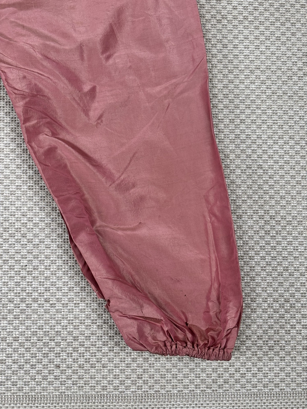 Antique Middle Eastern Harem Pants Shiny Pink Silk Drawstring Waist AS IS