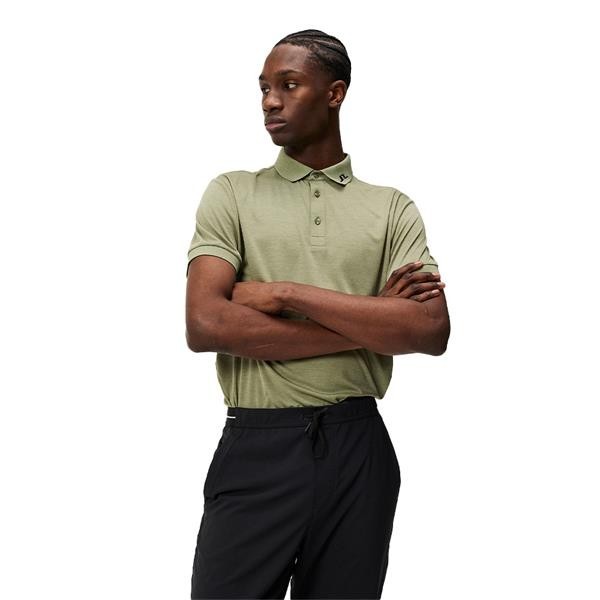 J. LINDEBERG MEN’S KV REGUAR FIT POLO MEDIUM OIL GREEN GOLF NEW NWT
