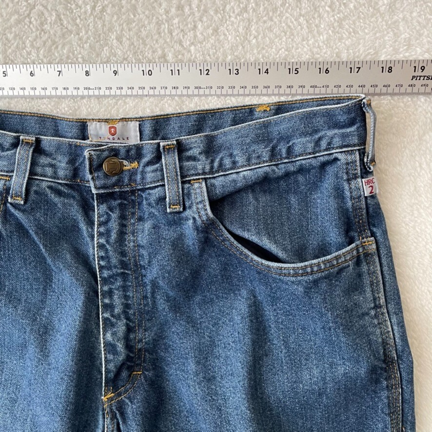 Tyndale FR Flame Resistant MENS F290T Cotton Denim Blue Jeans SIZE 34×29 USA