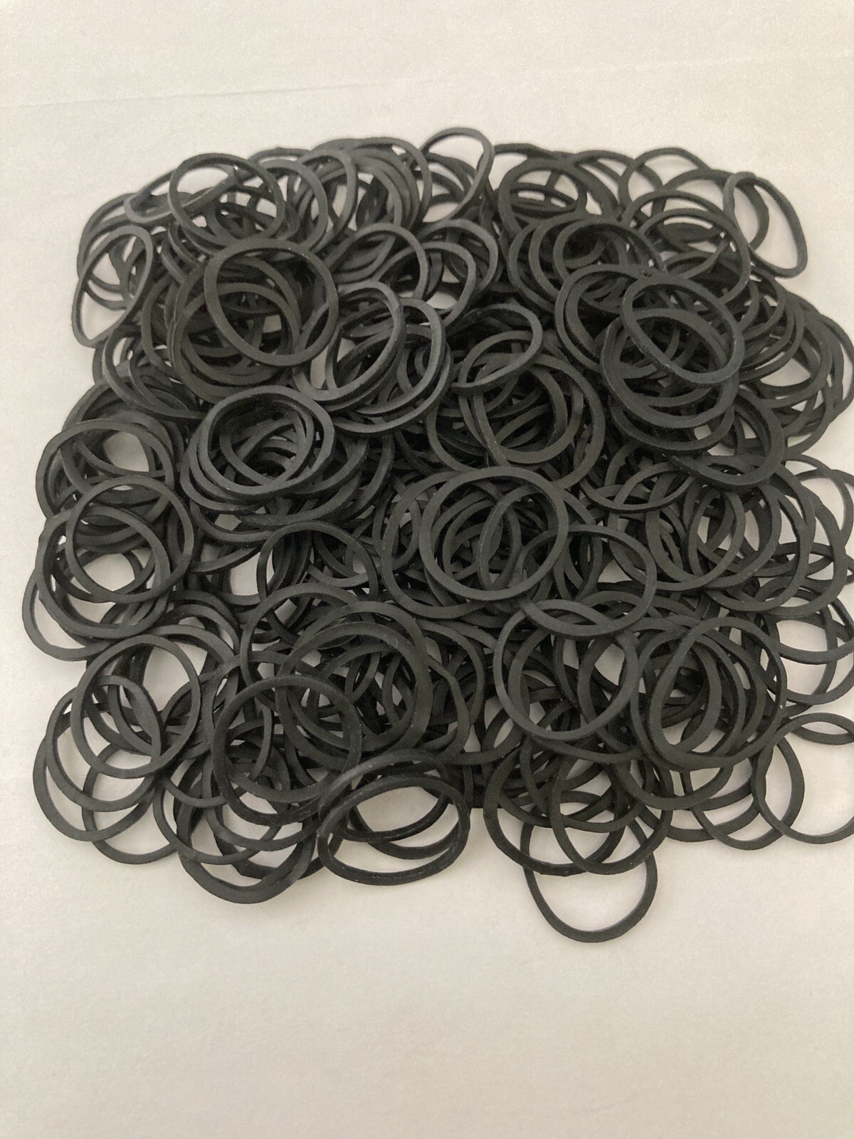 250 Small Black Rubber Bands for Crafts Hobbies Pony Hair Holder Office Use.