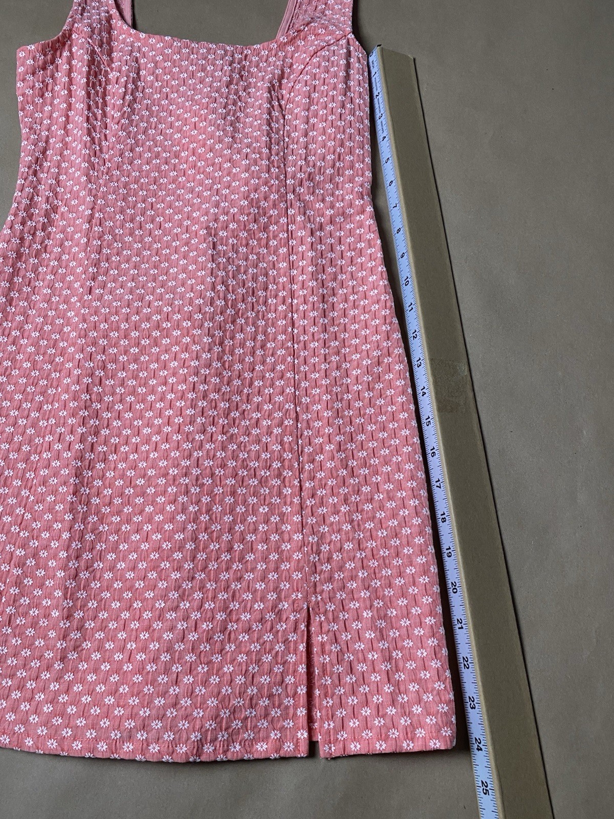 Urban Outfitters M Medium Folly Fitted Notched Mini Dress Peach Daisy Stretch
