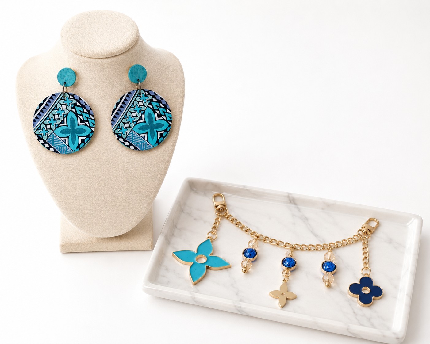 Blue Crush Curated Earrings & Bag Accessory Collection