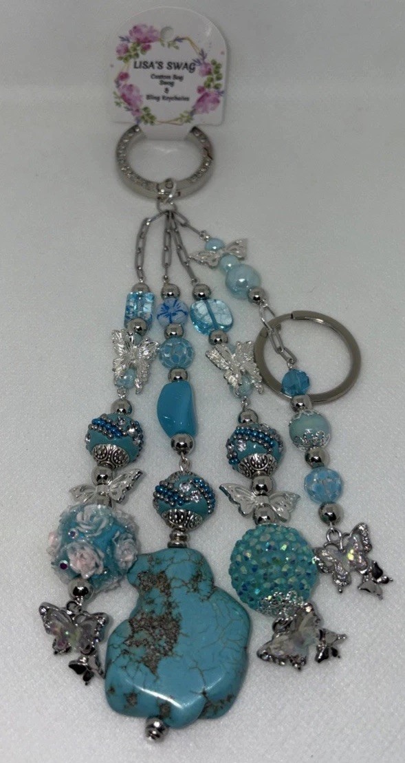Handmade✨Purse Bling ✨Beaded Bag Charm ✨Keychain✨Bag Swag ✨Handbag Jewelry✨NWT