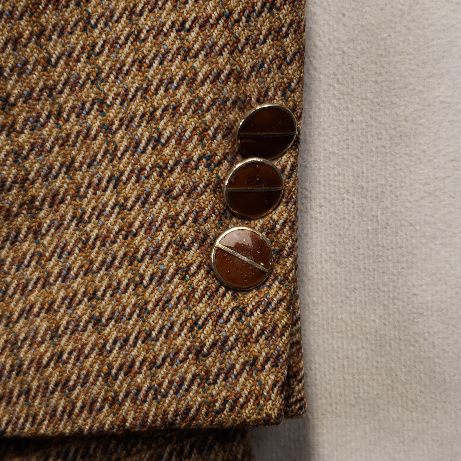 Mancillas Vintage Tweed Blazer Mens Size 44L Slim Houndstooth Wool Two Button