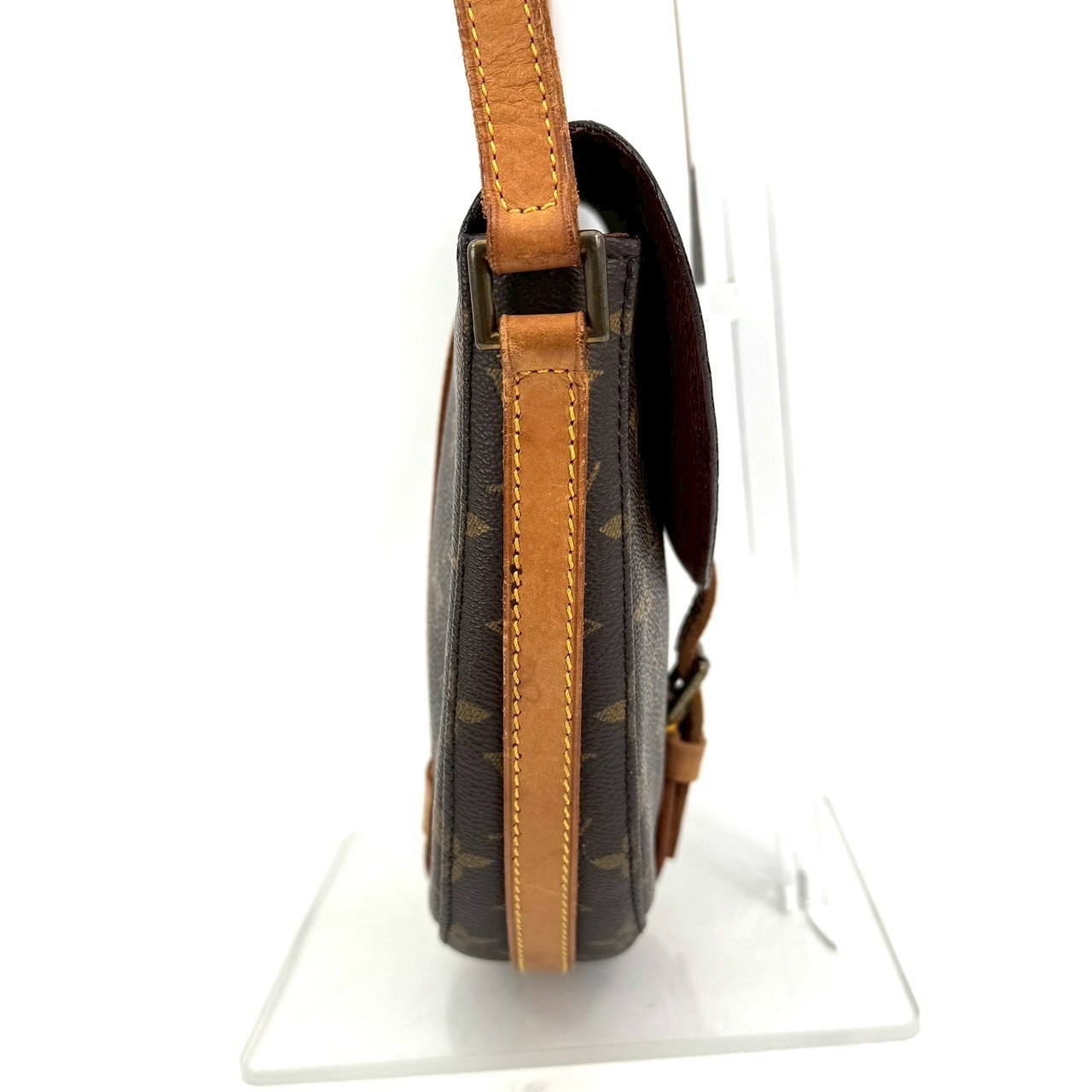 Louis Vuitton Shanti Shoulder Bag Half Moon LV Leather Authentic