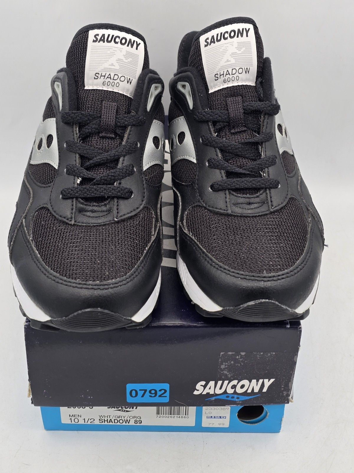 VTG Men’s Saucony Shadow 89 6000 Stealth Black Silver 2068-3 | Size 10.5 – NEW