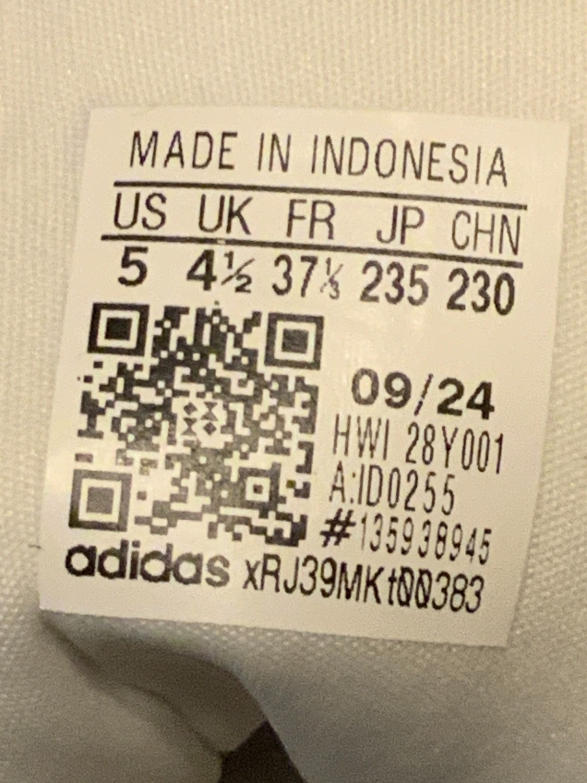 Adidas Kids’ X_PLR Path, Style# ID0255, Size 5, Color White/Grey