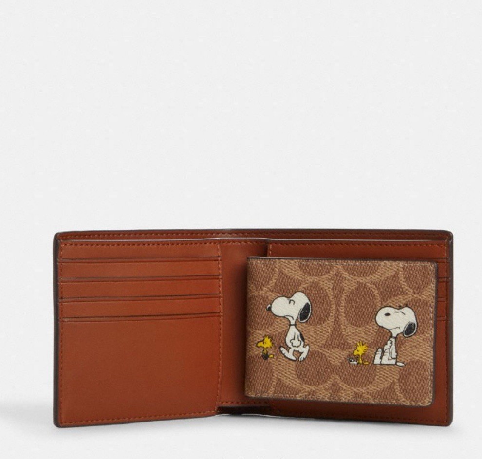 Coach X Peanuts 3 In 1 Wallet In Signature Canvas With Snoopy Print CBK56