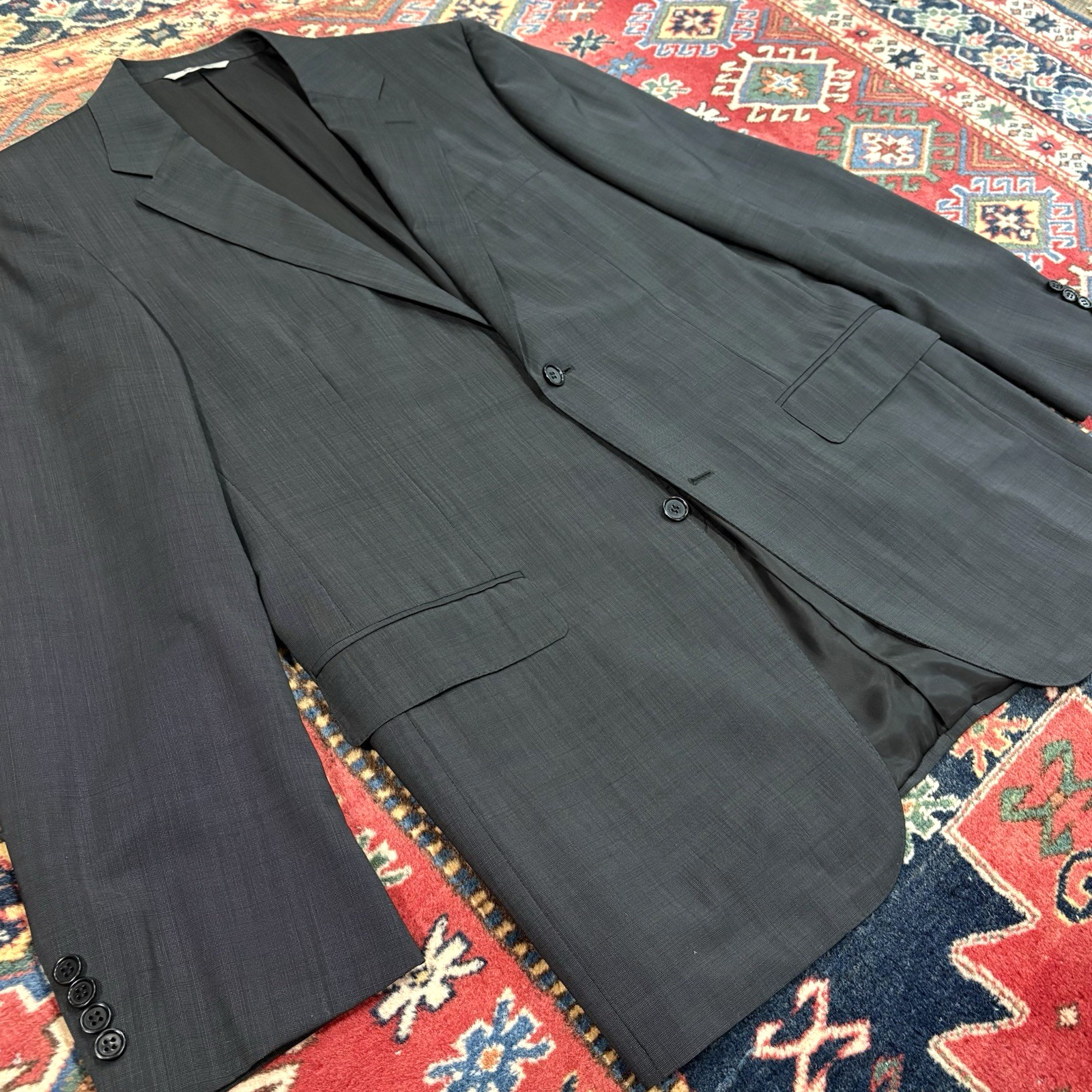 CANALI 1934 silver label recent suit US 46L EU 56L gray wool 38×32 L13280 EUC