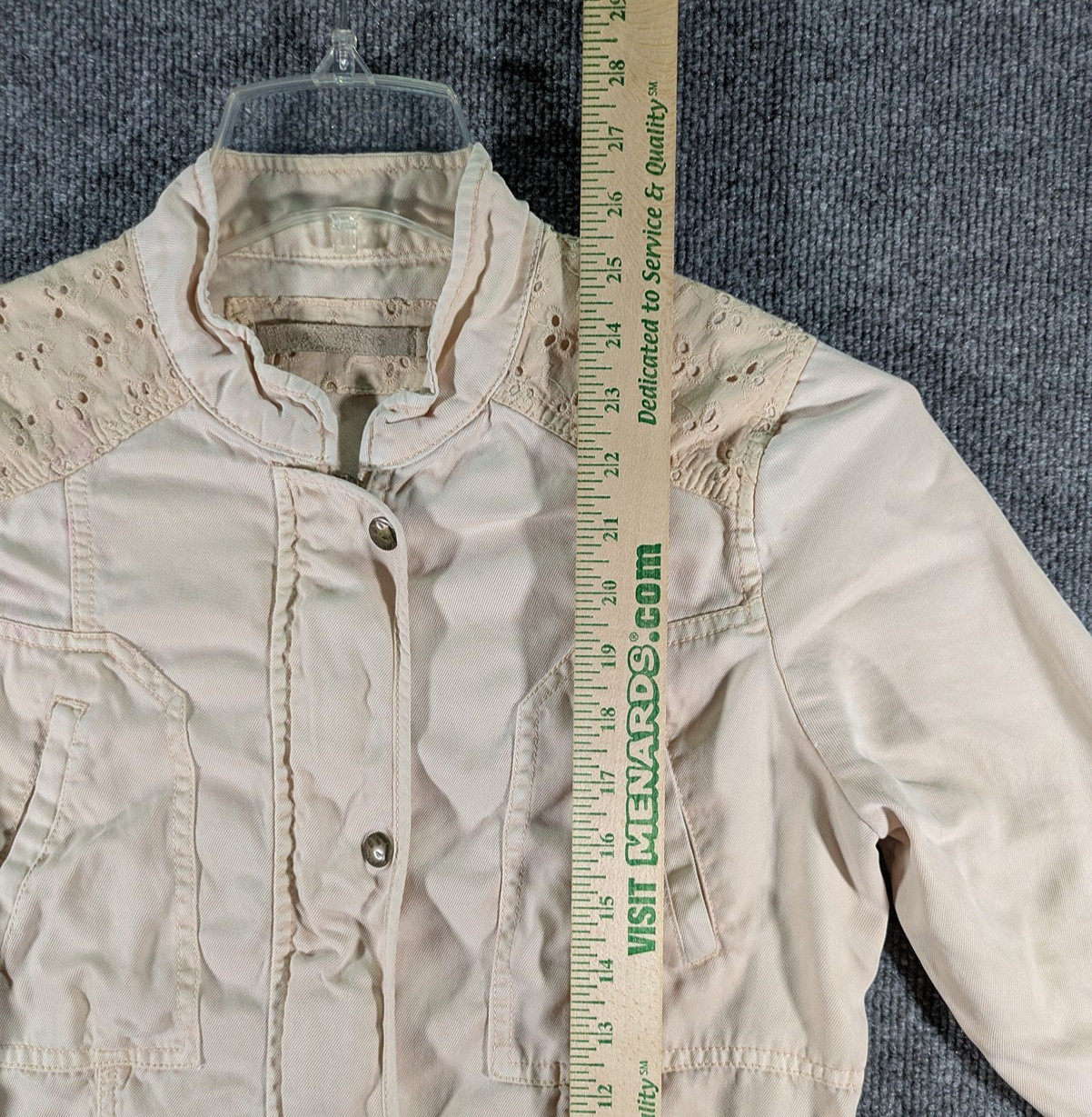 Max Jeans Jacket Women’s Small Khaki Military Utility Drawstring Lightweight