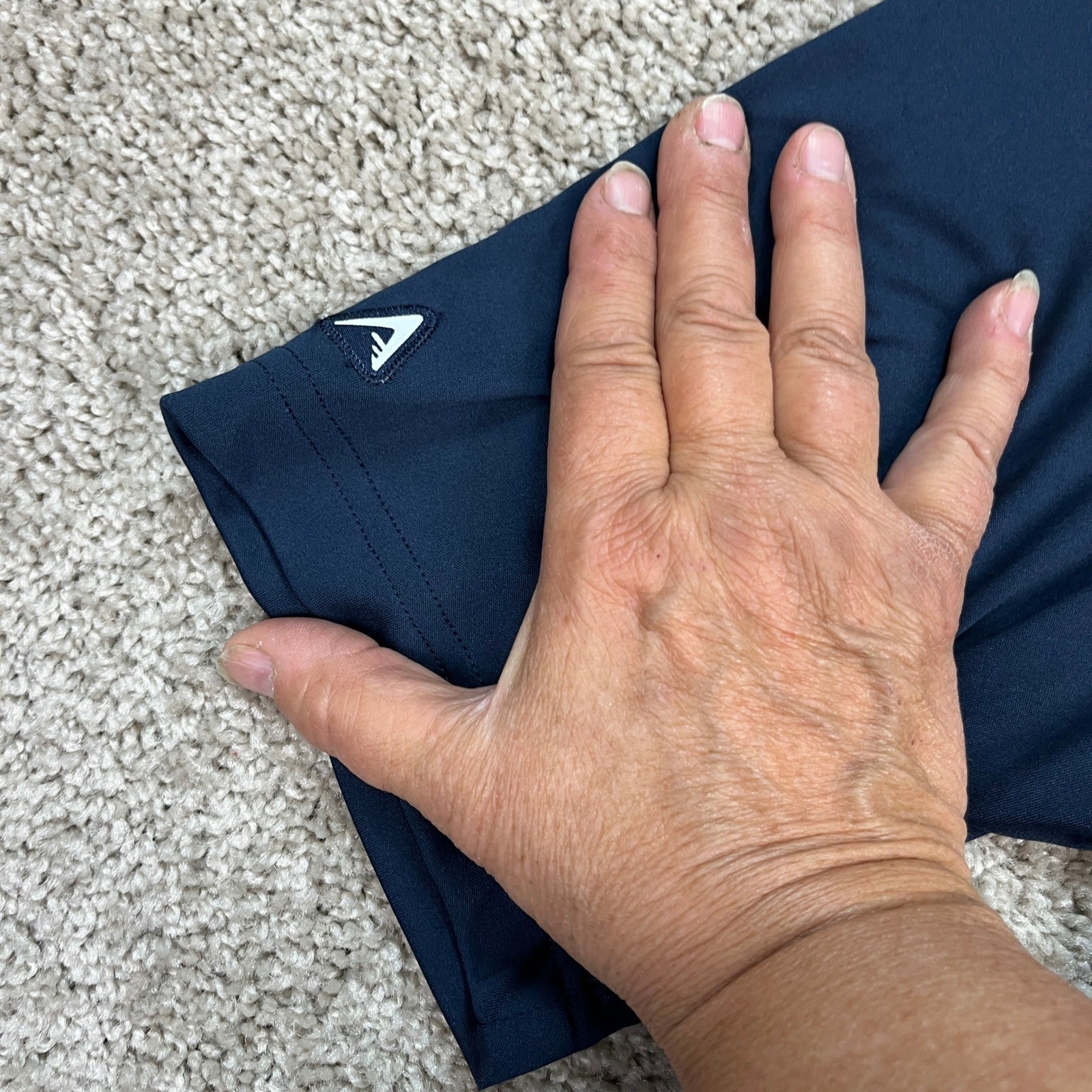 Antigua Polo Shirt Men Medium Navy Blue 3 Button Placket Performance NASCAR