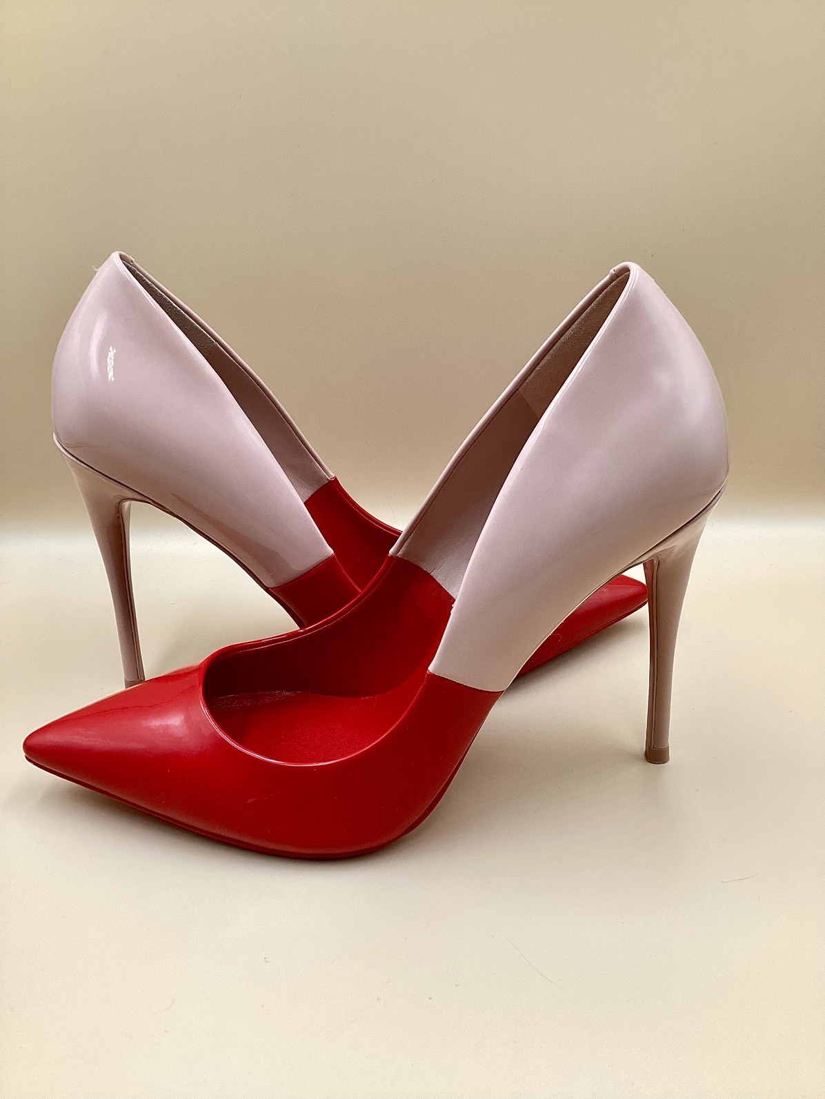 ALDO Red/ Beige Two Tone patent leather pumps Size 8.5-9 *NEW w/o box!*