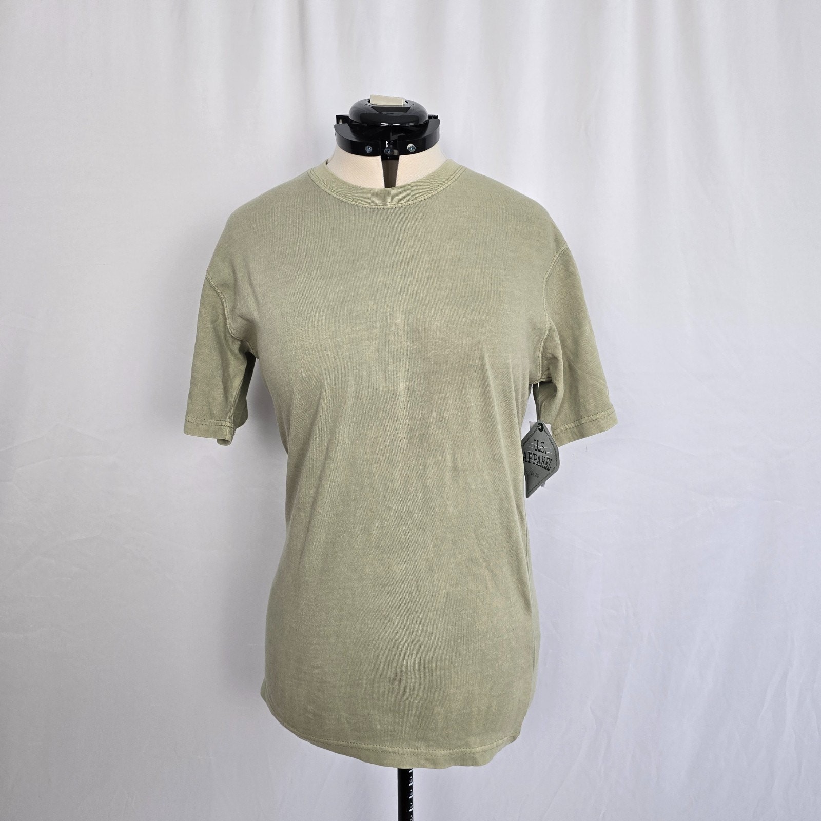 U.S. Apparel Short Sleeve Cotton T-Shirt Women’s M Tan – Green Crew Neck NWT