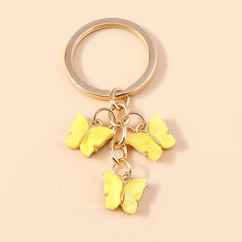 Cute Colorful Butterfly Keychains Enamel Animal Keyrings Souvenir Gift for Women