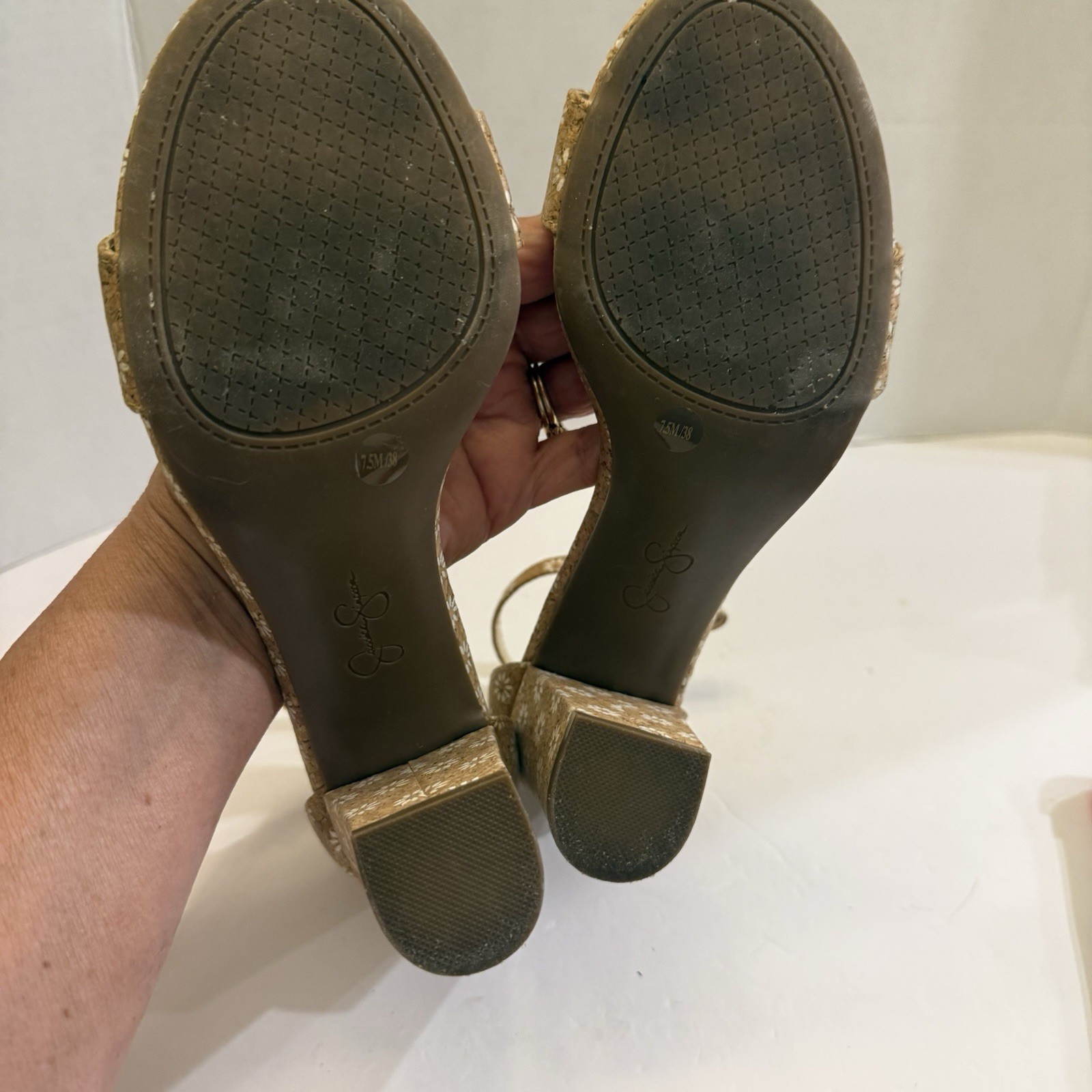Jessica Simpson Daisy Ankle Strep Sandals We Oman’s Size 7.5 Used In Good Shape