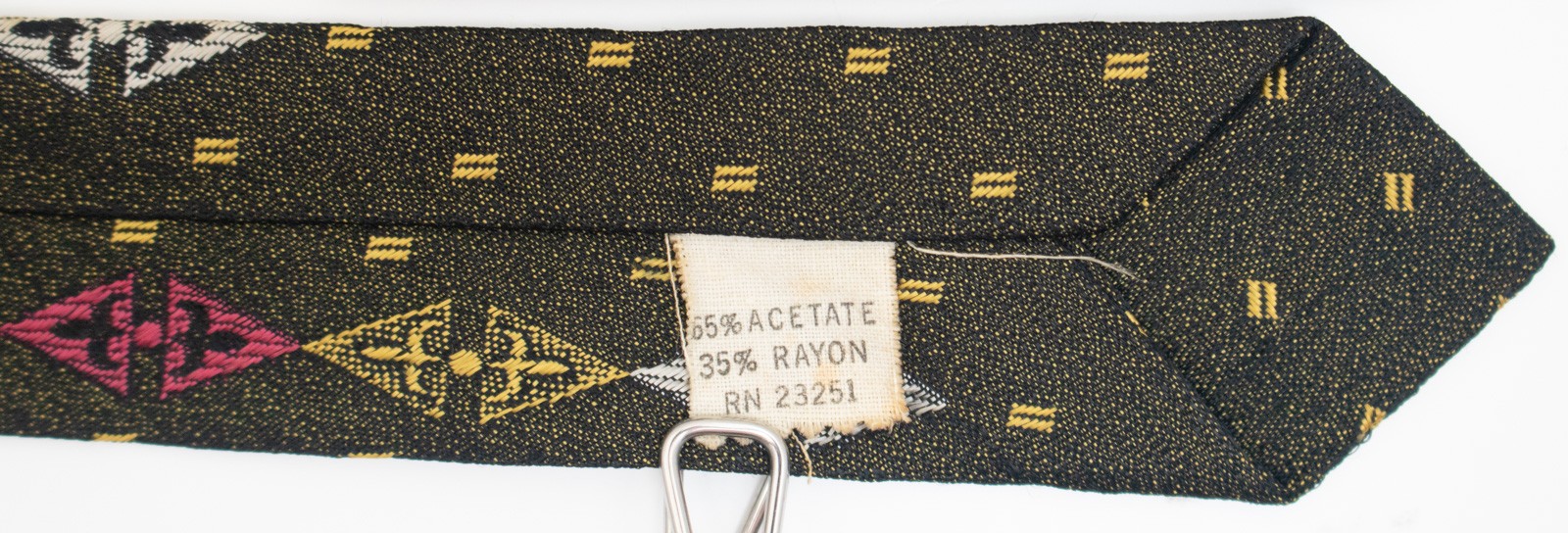 1950s Vintage Skinny Tie Black Olive Green Gold Fleck Atomic Mid Century Mod