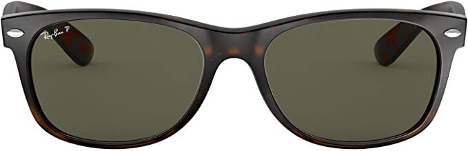 Ray-Ban New Wayfarer Tortoise / Green Polarized 52mm Sunglasses RB2132 902/58 52