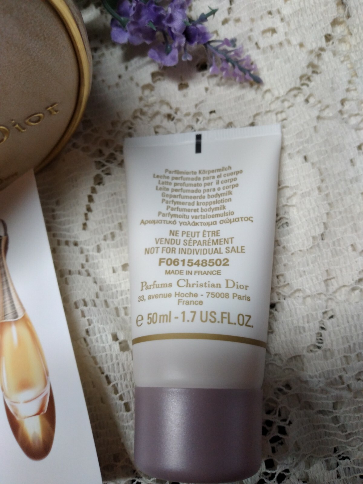 CHRISTIAN DIOR J’adore COSMETIC Bag with SAMPLE Eau de Parfum & 1.7 floz Lotion!