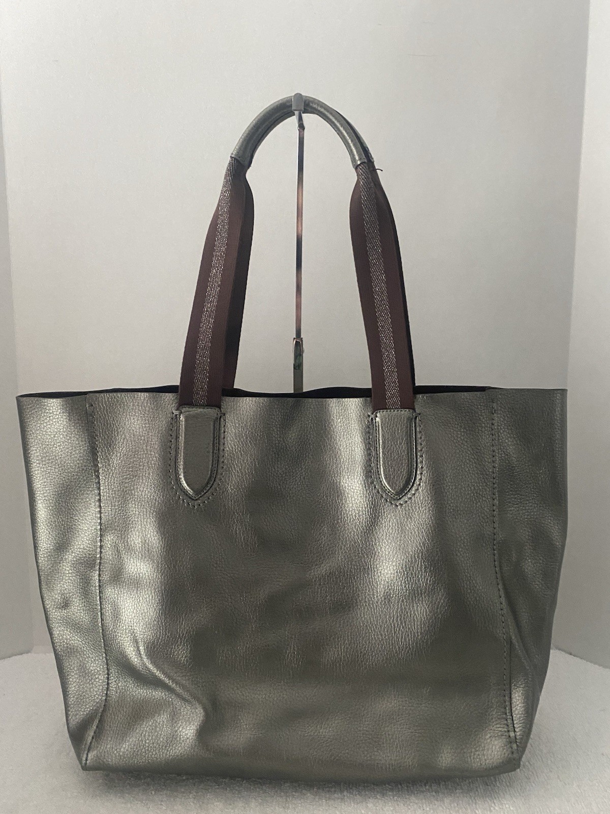 Coach Leather Derby Tote Shoulder Bag Large F59388 Metallic