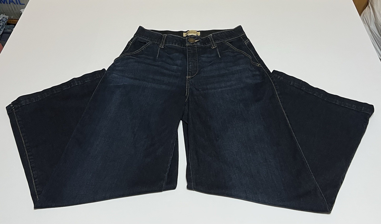 Democracy Ab Technology Wide Leg Jeans Womens 10 (29×29) Blue Dark Wash