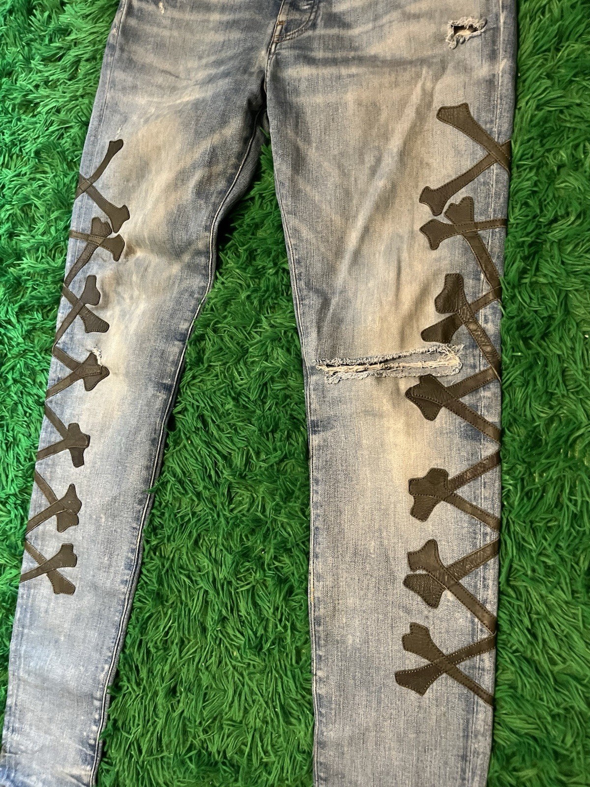 Amiri Camo Bones clay indigo Jeans size 34