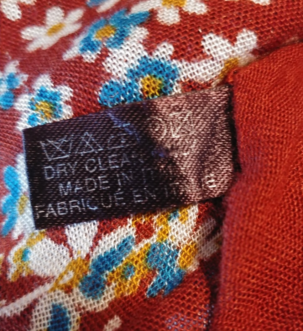 Vintage Brown Rust Floral Rayon Scarf Shawl 47in Square Made In Italy