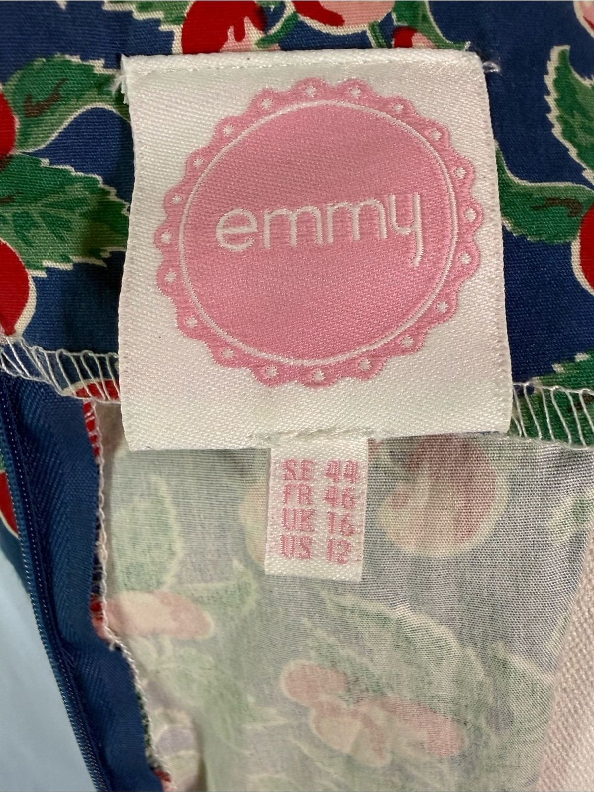 Emmy Design Sweden The Goodness Gracious Cherry Print Dress Vintage Style US 12