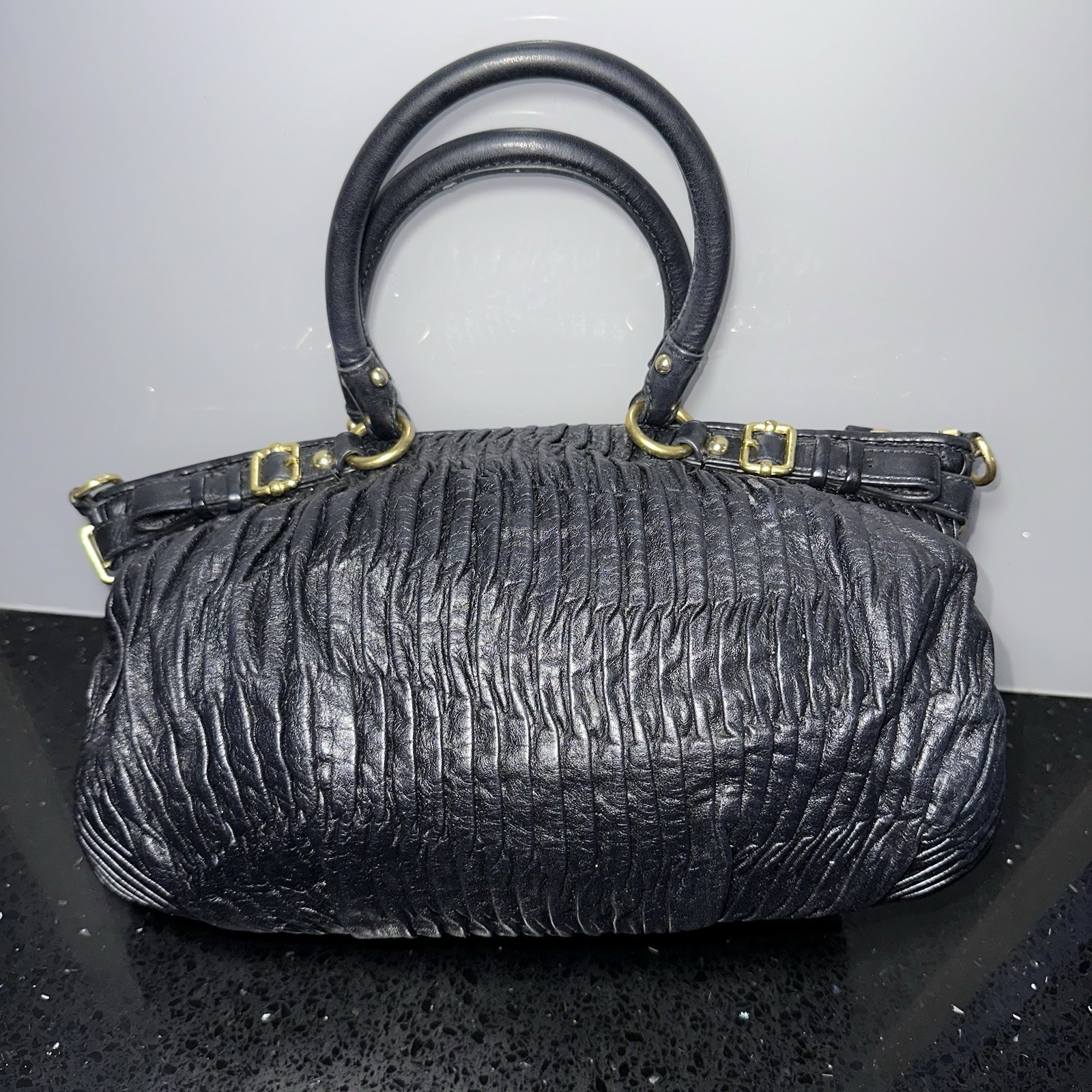 COACH Madison Sophia Gathered Black Handbag Shoulder Bag #37740