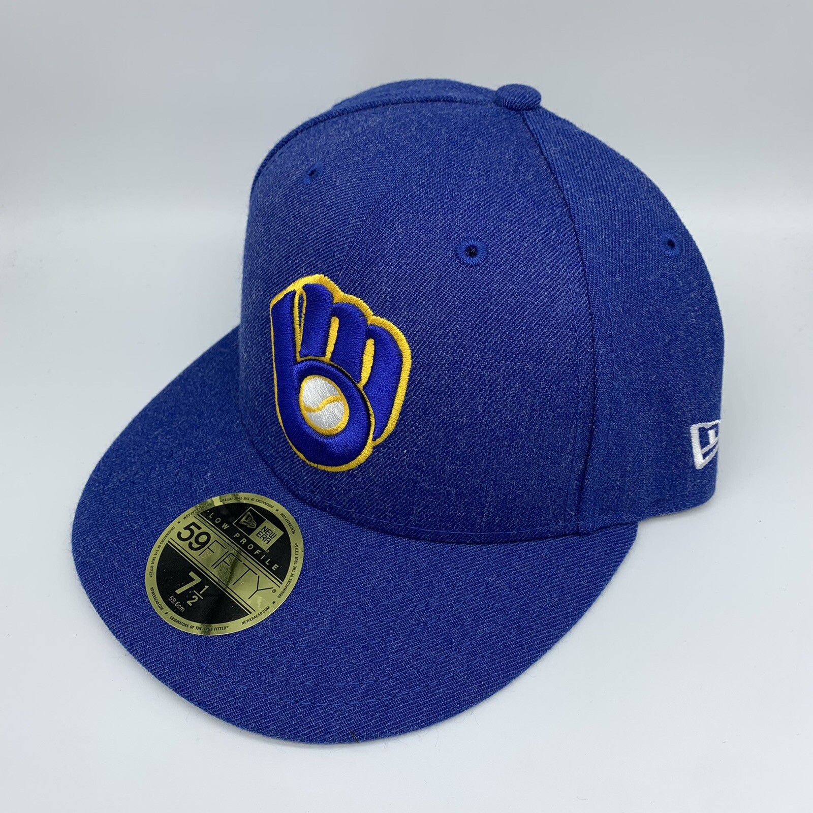 Milwaukee Brewers Heather Low Profile 7 1/2 59Fifty New Era Hat Fitted Cap
