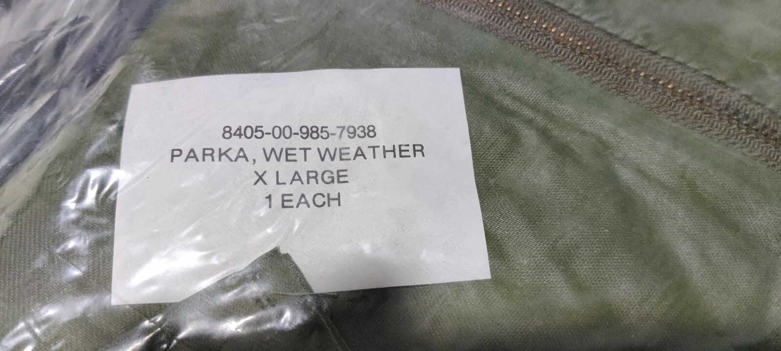 Genuine USGI USMC USN Wet Weather Parka Rain Jacket OD – Size XL – NEW