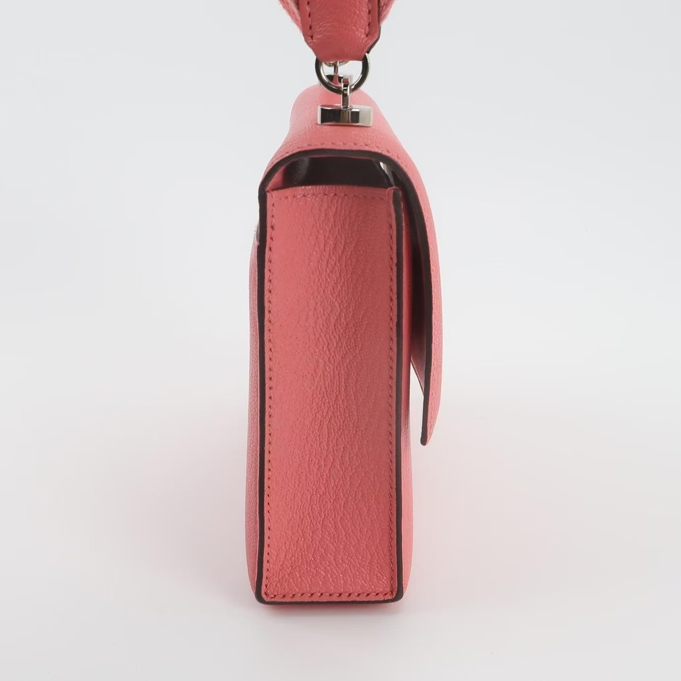 Hermes Verrou Mini 17 Wide Strap Chevre Rose Confetti 1Q Pink Silver HW PHW Auth
