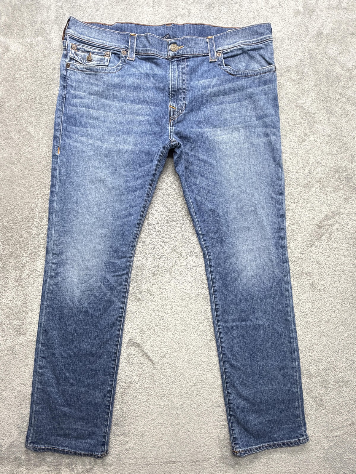 True Religion Jeans Mens Measured 45×34 Blue Straight Slim Denim