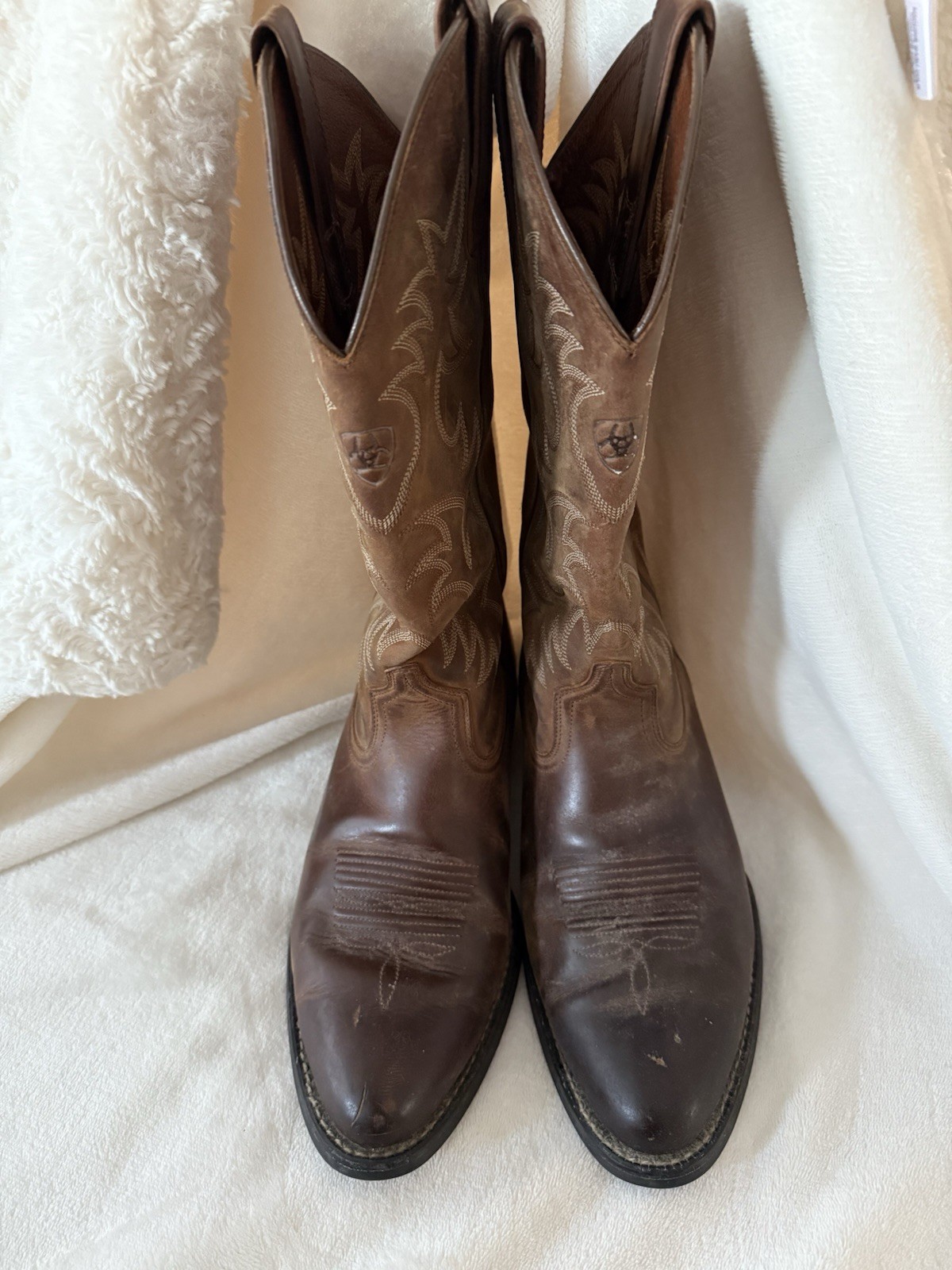 Ariat Heritage Style #34725 Brown Leather Western Cowboy Boots Mens Size 8.5D