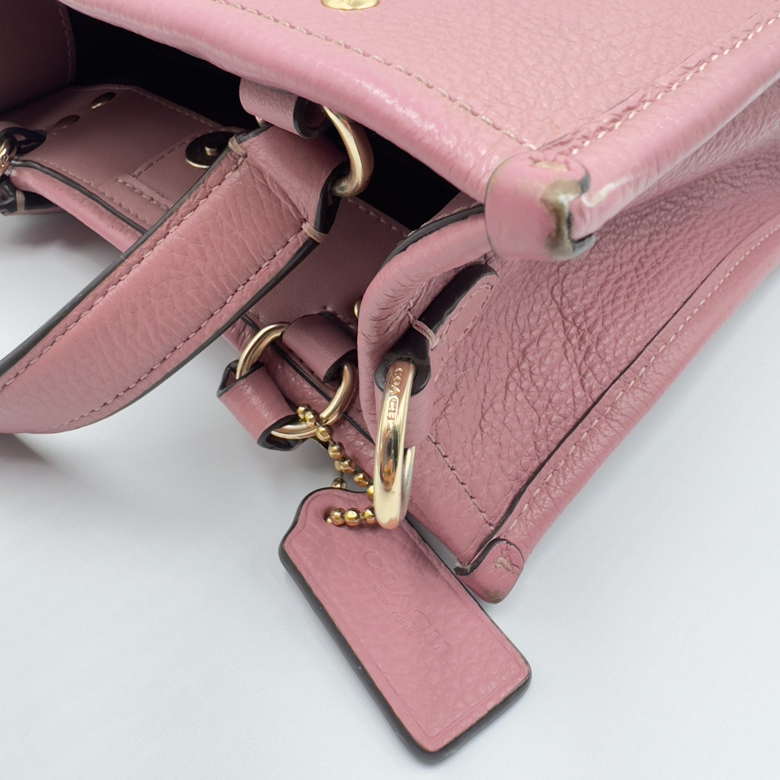 Coach Dempsey Tote 22 In True Pink Style C0971 Small Pebbled Leather bag
