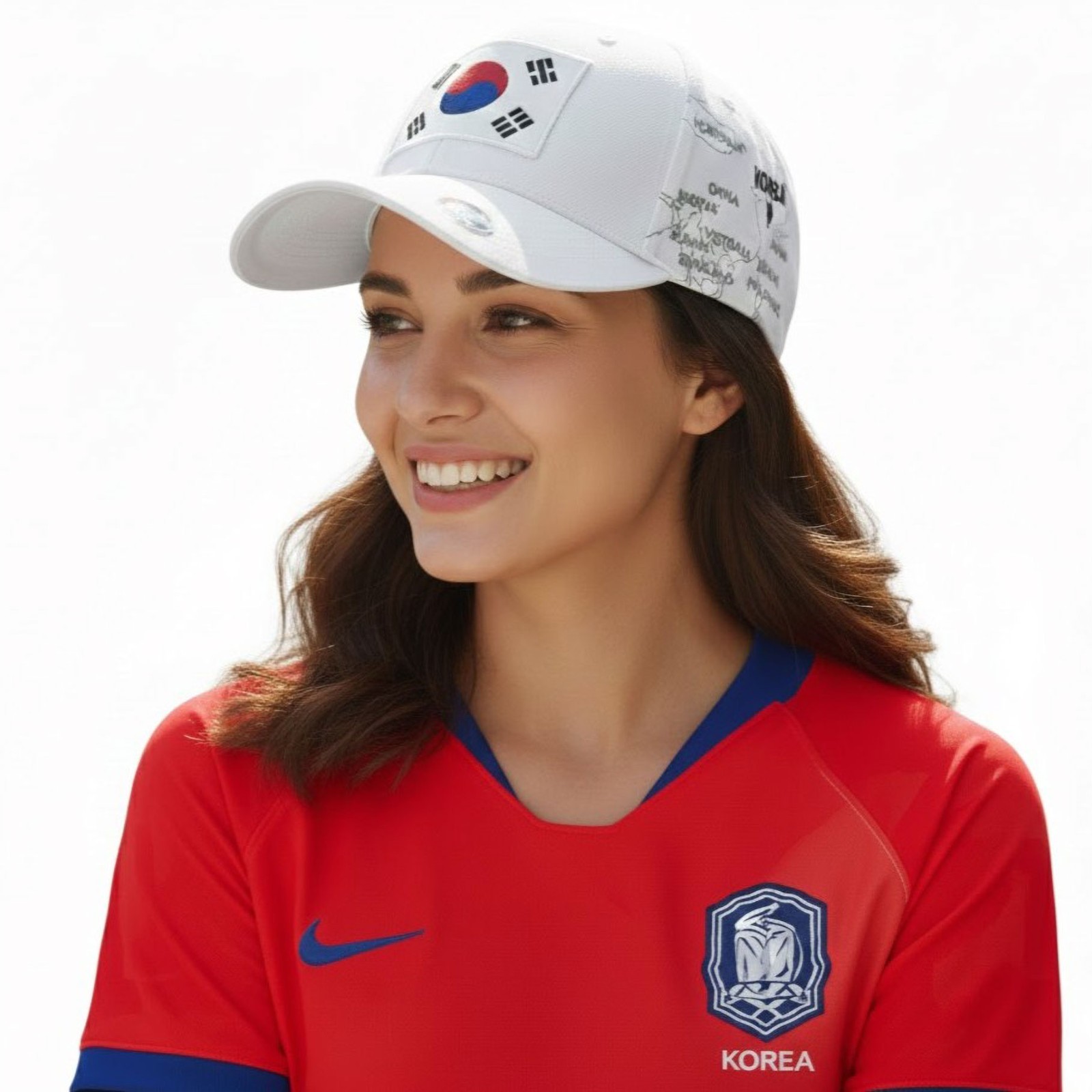 Korea Flag Baseball Cap Modern Korean Map Design. Korea Supporters Cap