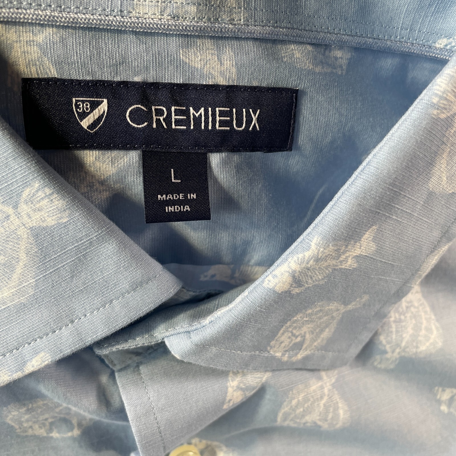 Cremieux Shirt Men Large Blue Fish Print Long Sleeve Resort Vacation Preppy