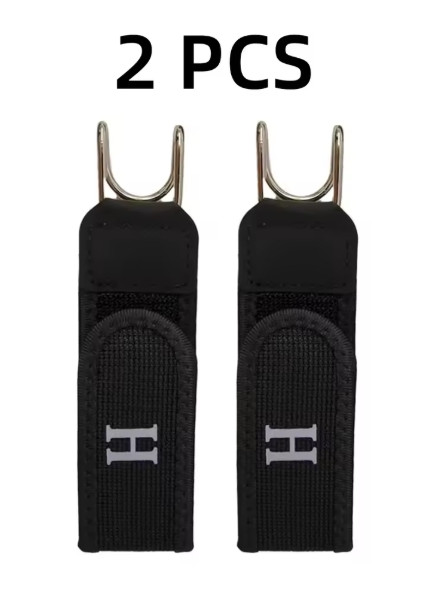 2PCS Tactical Metal Hook Elastic Belt Buckle-Less Invisible Waist Belt Closure