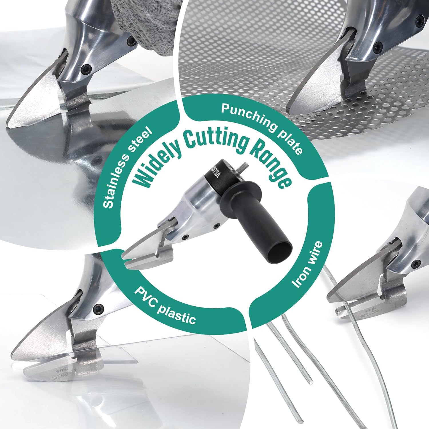 Professional Metal Shear Drill Attachment, Sheet Metal Cutter for Drill Attachme