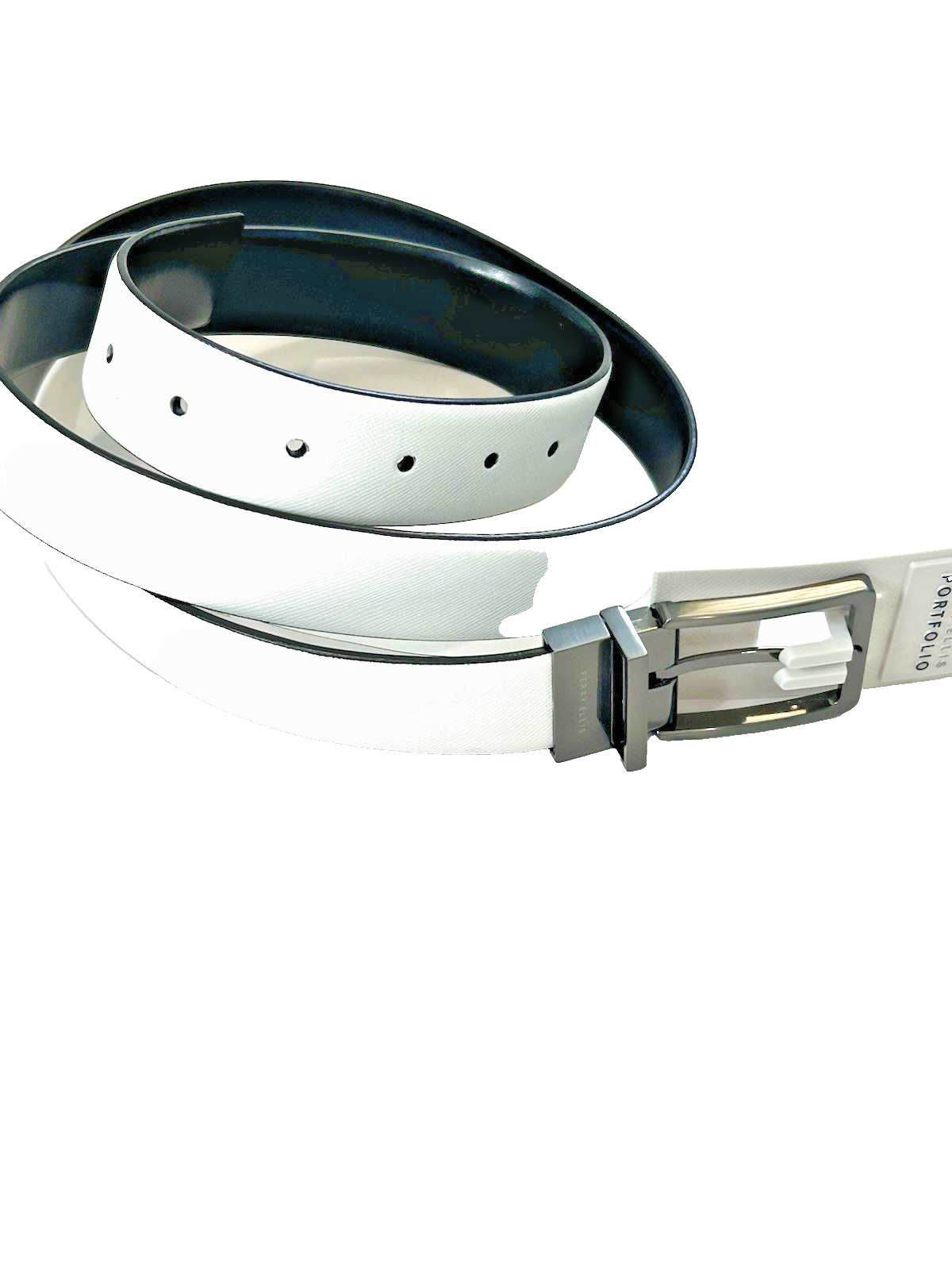 Perry Ellis Portfolio Men’s Reversible Belt White/Black Size 40