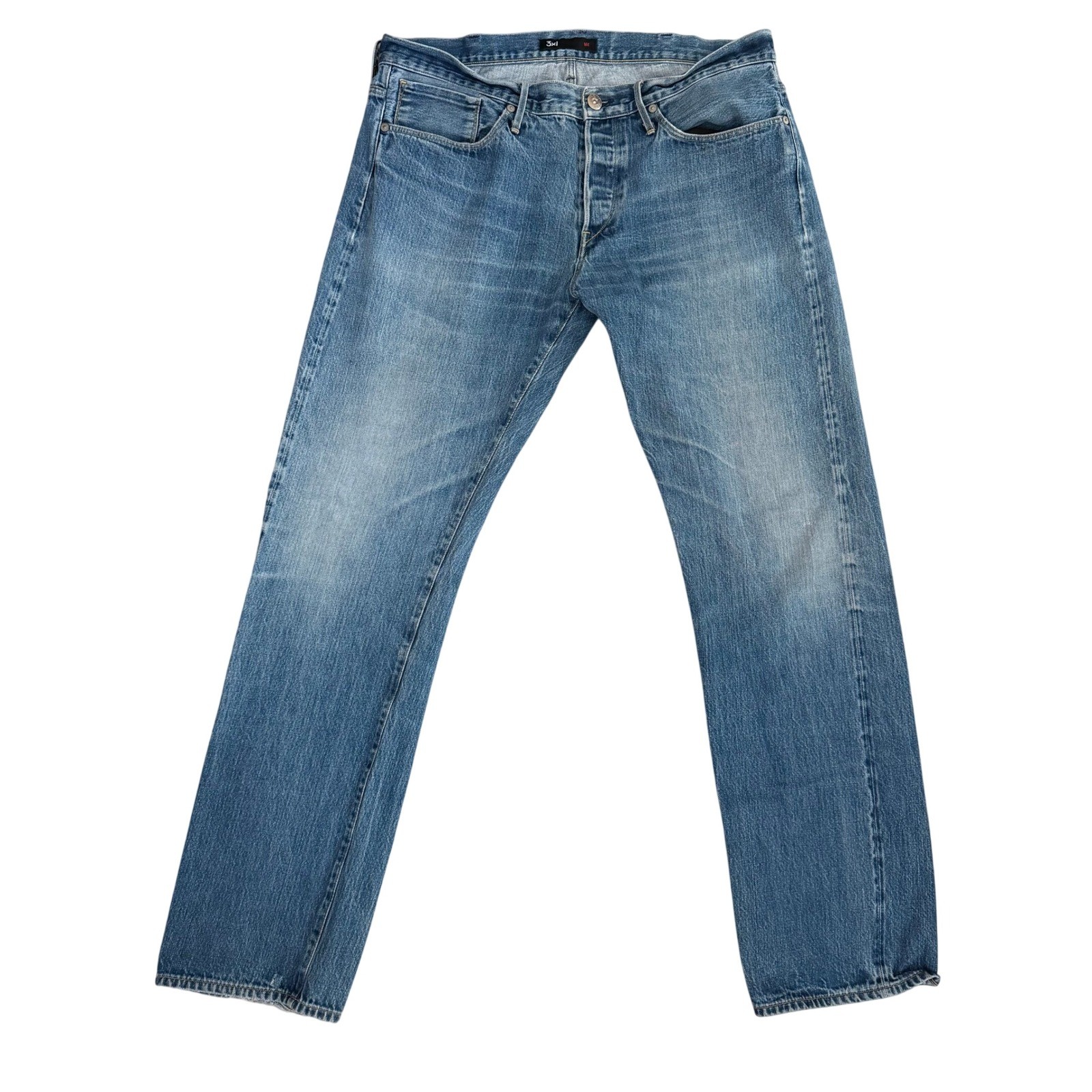 3×1 M4 Mens Blue Selvedge Denim Straight Leg Jeans Made in USA Size 38