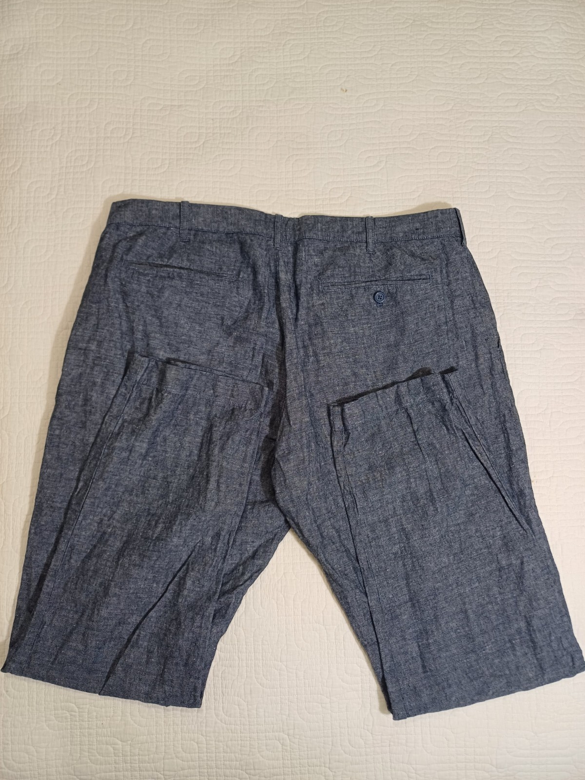 J Crew Pants Mens 38×31 Blue Linen Blend The Sutton Slim Straight Chino Trousers